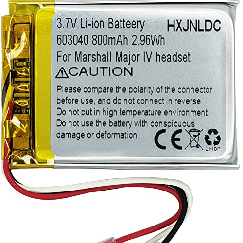 DC 3.7V 800mAh 603040 Wiederaufladbare Li-Ionen Batterie für Marshall MID Major II Major III Major IV Bluetooth Kopfhörer VDL603040 SR603040 von HXJNLDC