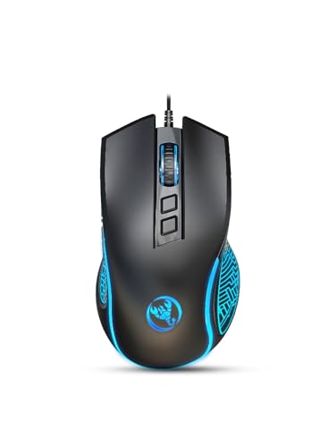 HXSJ X100 Gaming-Maus mit Kabel,Ergonomische PC-Gaming-Mäuse mit 7-Farbigen LED-Leuchten,7 Tasten,Optischem Gaming-Sensor,4 DPI-Level-Einstellungen,Bis zu 3600 DPI,Leicht,für PC,Mac,PS4–Schwarz HXSJ X100 Gaming-Maus mit Kabel,Ergonomische PC-Gaming-Mäuse mit 7-Farbigen LED-Leuchten,7 Tasten,Optischem Gaming-Sensor,4 DPI-Level-Einstellungen,Bis zu 3600 DPI,Leicht,für PC,Mac,PS4–Schwarz von HXSJ