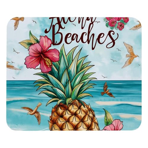 HXYWQA Mauspad Aquarell Ananas Geblümt rutschfeste Gummibasis Mausmatte Desktop Mauspad Für Büro Laptop von HXYWQA