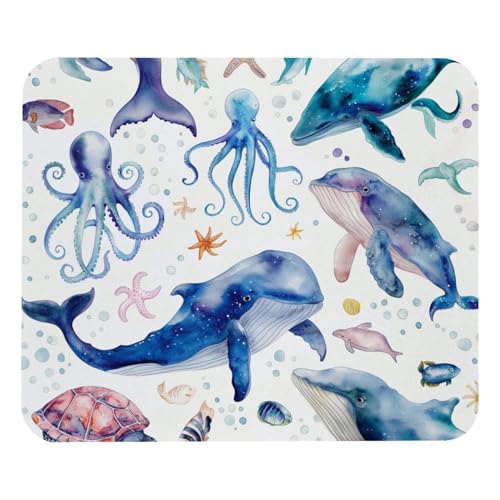 HXYWQA Mauspad Aquarell Schildkröte-Wal-Meerestiere rutschfeste Gummibasis Mausmatte Desktop Mauspad Für Büro Laptop HXYWQA Mauspad Aquarell Schildkröte-Wal-Meerestiere rutschfeste Gummibasis Mausmatte Desktop Mauspad Für Büro Laptop von HXYWQA