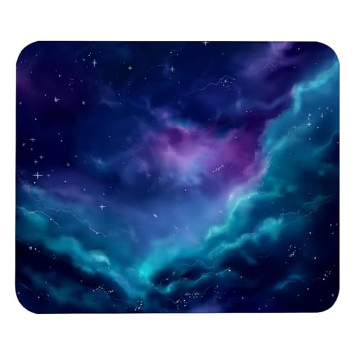HXYWQA Mauspad Galaxie Violett Himmelssterne rutschfeste Gummibasis Mausmatte Desktop Mauspad Für Büro Laptop von HXYWQA