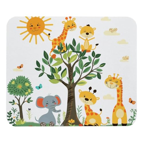 HXYWQA Mauspad Niedliche Dschungeltiere Giraffe Und Elefant rutschfeste Gummibasis Mausmatte Desktop Mauspad Für Büro Laptop HXYWQA Mauspad Niedliche Dschungeltiere Giraffe Und Elefant rutschfeste Gummibasis Mausmatte Desktop Mauspad Für Büro Laptop von HXYWQA