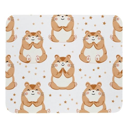 HXYWQA Mauspad Niedliche Hamster Sterne Muster rutschfeste Gummibasis Mausmatte Desktop Mauspad Für Büro Laptop von HXYWQA