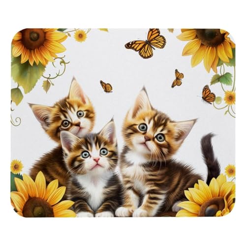 HXYWQA Mauspad Niedliche Katzen Sonnenblumen Schmetterling rutschfeste Gummibasis Mausmatte Desktop Mauspad Für Büro Laptop HXYWQA Mauspad Niedliche Katzen Sonnenblumen Schmetterling rutschfeste Gummibasis Mausmatte Desktop Mauspad Für Büro Laptop von HXYWQA