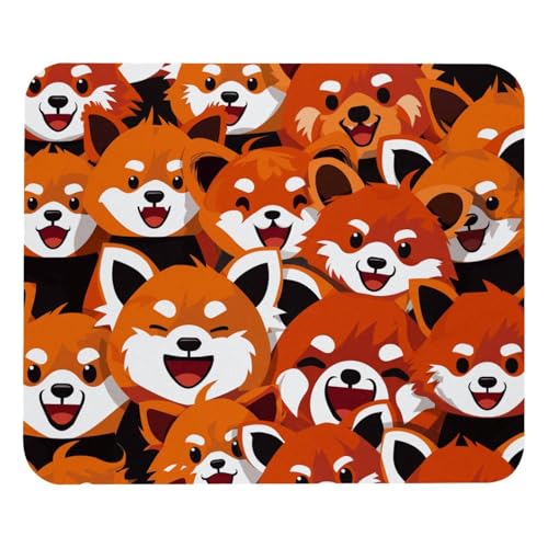 HXYWQA Mauspad Roter Panda Niedliche Muster rutschfeste Gummibasis Mausmatte Desktop Mauspad Für Büro Laptop von HXYWQA
