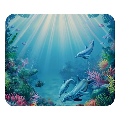 HXYWQA Mauspad Unterwasser Fisch-Szene rutschfeste Gummibasis Mausmatte Desktop Mauspad Für Büro Laptop von HXYWQA