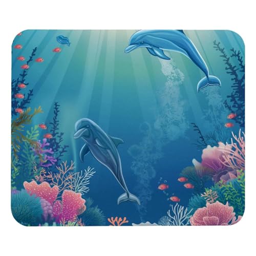 HXYWQA Mauspad Unterwasserszene Mit Delfinen Und Korallen rutschfeste Gummibasis Mausmatte Desktop Mauspad Für Büro Laptop HXYWQA Mauspad Unterwasserszene Mit Delfinen Und Korallen rutschfeste Gummibasis Mausmatte Desktop Mauspad Für Büro Laptop von HXYWQA