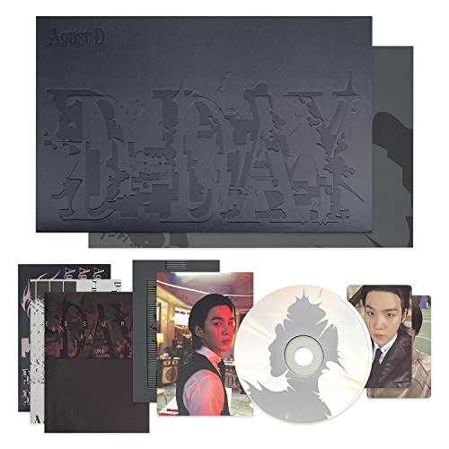 Agust D(SUGA) of BTS - [D - DAY] (VERSION 01) Photo Book + Lyric Book + CD + Post Card + Poster + Photo Card A + Photo Card B + Scanimation Card + Sticker + 2 Extra Photocards von HYBE Ent.