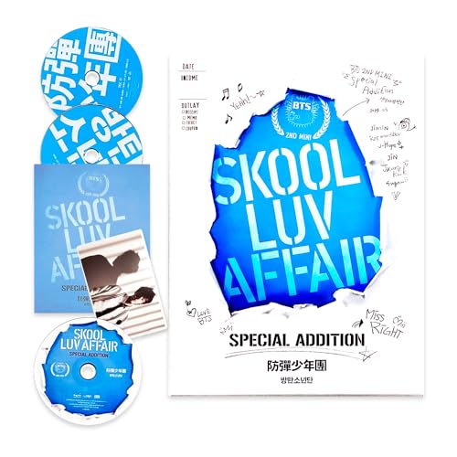 BTS - [Skool Luv Affair] (Special Addition) (Re-release) Out Box + Booklet + Photo Card + CD-R + DVD-R + 1 Hand Pocket Mirror + 5 Extra Photos von HYBE Ent.