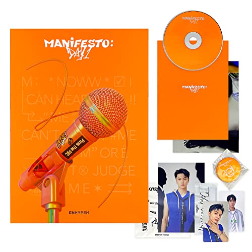 ENHYPEN - [MANIFESTO : DAY 1] (M Ver.) Package + Photo Book + CD-R + Photo Card + Postcard + Message Card + Can Badge + Instant Sticker + Poster With Lyrics + 2 Pin Button Badges + 4 Extra Photocards von HYBE Ent.
