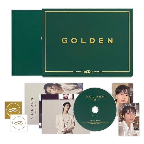 JUNGKOOK - [GOLDEN] (SHINE Ver.) Book Case + Photo Book + CD & CD Envelope + Post Card + Poster + Photo Card + Symbol Sticker + Contents Envelope + 2 Extra Photocards von HYBE Ent.