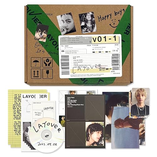 V - [Layover] (1 Ver.) Out Box + Photobook A + Photobook B + Lyric Book + Postcards + CD + Photocards + Checklist + Poster + Letter + 2 Extra Photocards von HYBE Ent.