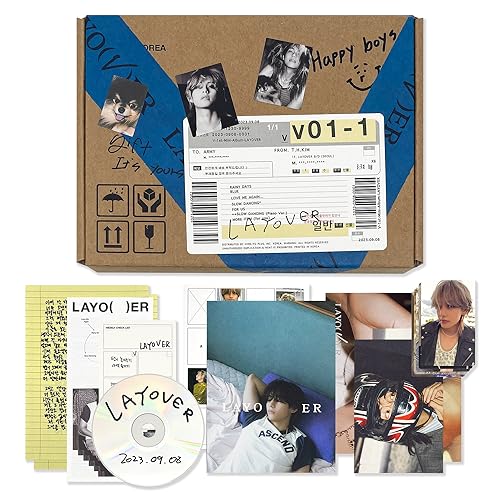 V - [Layover] (2 Ver.) Out Box + Photobook A + Photobook B + Lyric Book + Postcards + CD + Photocards + Checklist + Poster + Letter + 2 Extra Photocards von HYBE Ent.