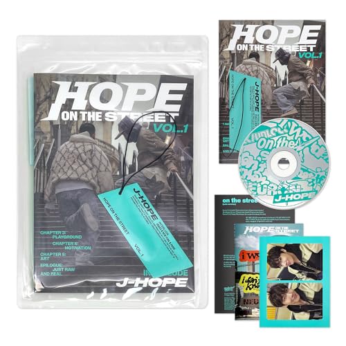 j-hope - [HOPE ON THE STREET VOL.1] (INTERLUDE - OSAKA & NEW YORK & PARIS VER.) Photo Zine + Poster + Photo Card + Sticker + Lyrics + Hang Tag + CD-R + 2 Extra Photocards von HYBE Ent.