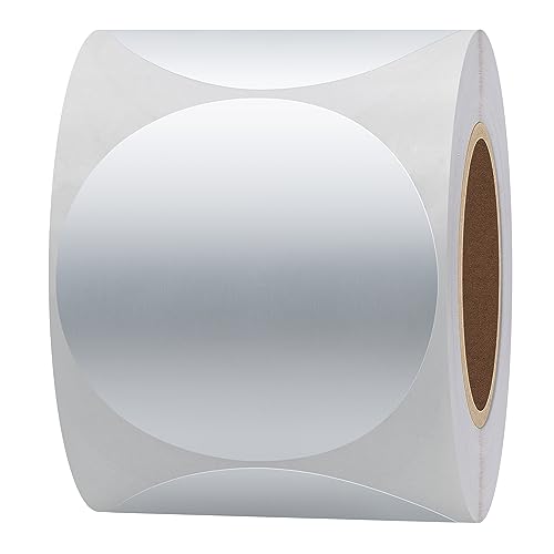 Hybsk 51 mm runde Papieraufkleber, Etiketten Verpackungsdichtungen, Handwerk, Hochzeit, Etikett, Topper-Etiketten, 300 Pro Rolle 1 roll (silber) von HYBSK