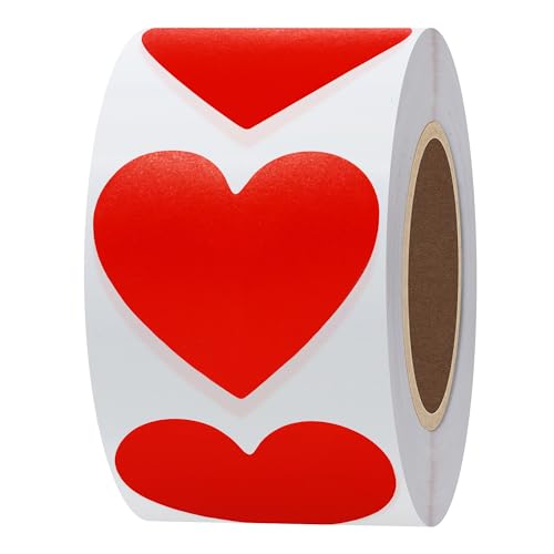 hybsk rot Farbe Codierung Dot Etiketten 3,8 cm Love Herz Form natürlichen Papier Aufkleber selbstklebend Label 500 Pro Rolle 1 Roll gold von HYBSK