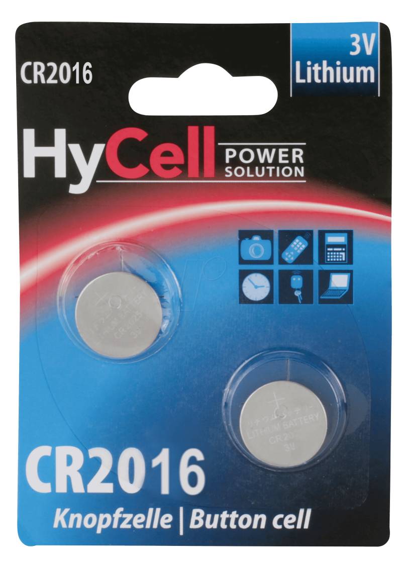 HC 2XCR2016 - Lithium-Knopfzelle, 3 V, 70 mAh, 20x1,6 mm, 2er-Pack von HYCELL