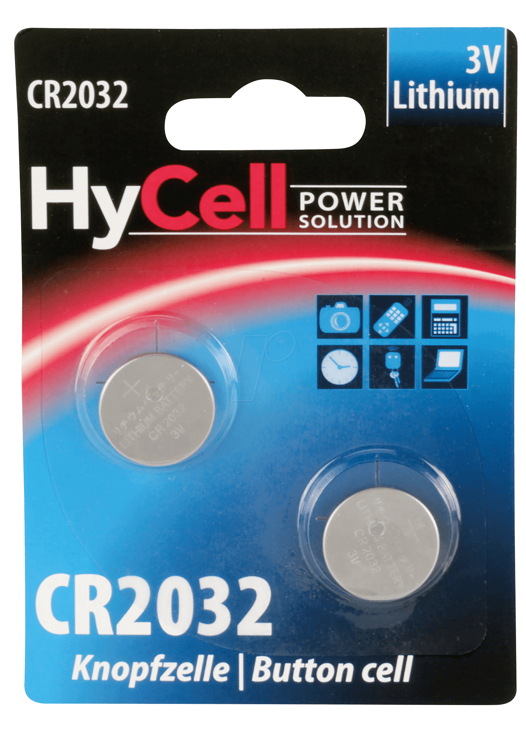 HC 2XCR2032 - Lithium-Knopfzelle, 3 V, 200 mAh, 20x3,2 mm, 2er-Pack von HYCELL