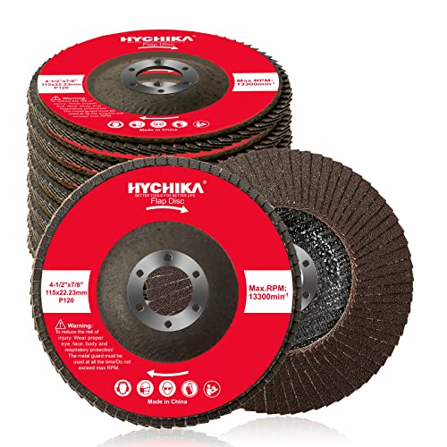 HYCHIKA Fächerschleifscheiben Professional Fächerscheiben Set 10 St, 115 x 22,23 mm in Profi Qualität 13300 RPM Max für Edelstahl, Metall und Holz von HYCHIKA BETTER TOOLS FOR BETTER LIFE