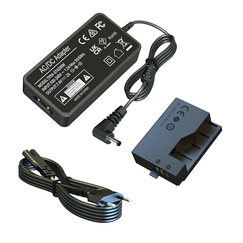 HYCTP ACK-E10 Netzteil Adapter Kit, DC Koppler DR-E10 Dummy Akku Ersatz LP-E10 Akku, passend Für Canon EOS Rebel T7 T6 T5 T3 Canon EOS 1100D 1200D 1500D 2000D Kamera von HYCTP