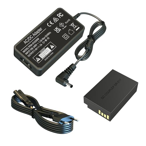 HYCTP ACK-E17 Netzteil Adapter Kit, DR-E17 Dummy Akku Ersatz LP-E12 Akku, Passend Für Canon EOS M6, Canon EOS Mark II, E0S M6, E0S M5, E0S M3 Kameras Zubehör von HYCTP