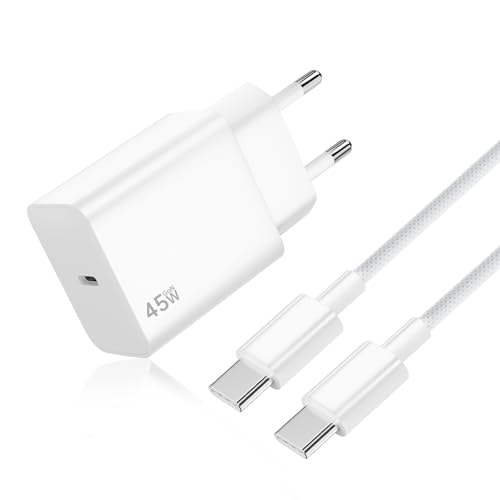 45W USB C Ladegerät Schnellladegerät für Samsang Galaxy S25/S24/S23/S22 Ultra/Note 20/10/S10/S9/S8/A73/A56/A55 PPS Superschnelles Laden für iPhone 16/16 Pro/15/15 Pro Max mit USB C Ladekabel 2M von HYDOOD