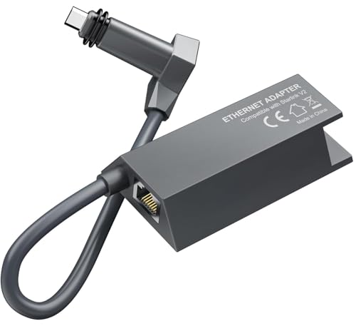 Starlink Ethernet Adapter für Starlink V2, Starlink auf RJ45 Gigabit Ethernet Adapter, schnelle und stabile Netzwerkverbindung für Starlink Actionné Gen 2 Extender WiFi Hub Starlink | Grau von HYDOOD