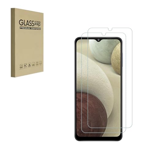 Displayschutzfolie für Samsung Galaxy A12 (6,5 Zoll) gehärtetes Glas, 9H Härte, blasenfrei, kratzfest von HYGMOCC