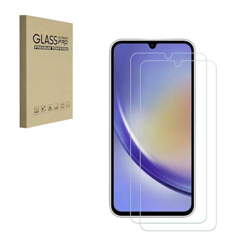 Displayschutzfolie für Samsung Galaxy A34 5G Schutzfolie aus gehärtetem Glas Anti Scratch Bubble Free 9H Härte Einfache Installation von HYGMOCC