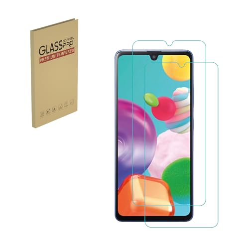 Displayschutzfolie für Samsung Galaxy A41, 9H, gehärtetes Glas, Härtegrad 9H, einfache Installation, kratzfest, blasenfrei, 2 Stück von HYGMOCC