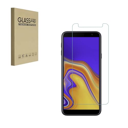 Displayschutzfolie für Samsung Galaxy J4 Plus/Galaxy J4 + Schutzfolie aus gehärtetem Glas HD 9H Härte Case Friendly Einfache Installation Anti Scratch Bubble Free (1 Stück) von HYGMOCC