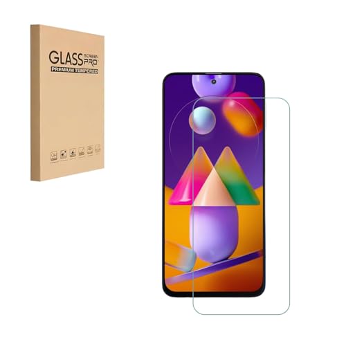 Displayschutzfolie für Samsung Galaxy M31S Schutzfolie aus gehärtetem Glas HD 9H Härtefall Freundlich Einfache Installation Anti Scratch Bubble Free (1 Stück) von HYGMOCC
