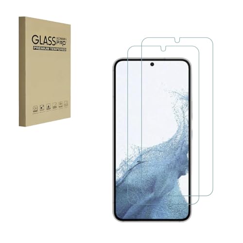 Displayschutzfolie für Samsung Galaxy S22 Hartglasfolie 9H Härte Kratzfest HD Klar [2er-Pack] von HYGMOCC