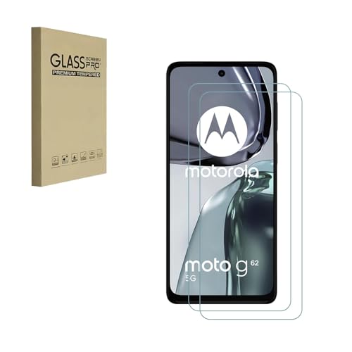 HYGMOCC Displayschutzfolie aus gehärtetem Glas für Motorola Moto G62 5G, HD Clear, 9H Härte, Anti-Scratch, Case Friendly (2 Stück) von HYGMOCC