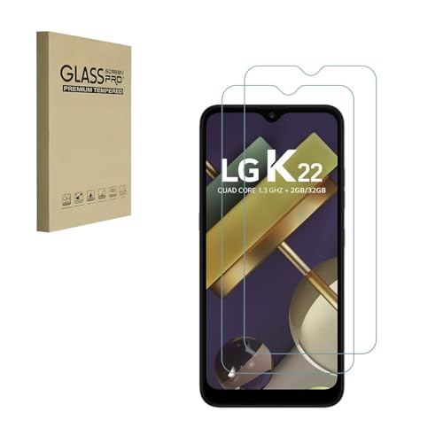 HYGMOCC Displayschutzfolie für LG K22 / K22 Plus / K22 + Schutzfolie aus gehärtetem Glas HD 9H Härtefall Freundlich Einfache Installation Anti Scratch Bubble Free (2 Stück) von HYGMOCC