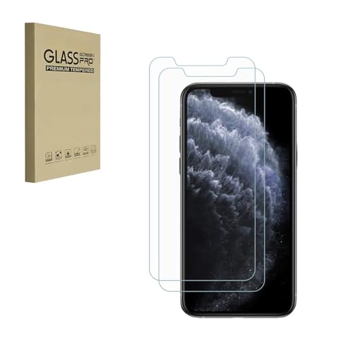 HYGMOCC Displayschutzfolie für iPhone 11 Pro/iPhone Xs/iPhone X Hartglasfolie 9H Härte Kratzfest HD Klar[2er-Pack] von HYGMOCC