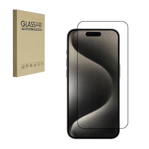 HYGMOCC Displayschutzfolie für iPhone 15 Pro Max -6,7 Zoll, ultraklare gehärtete Glasfolie Anti-Scratch, 9H Härte blasenfrei, HD-Bildschirmschutz (iPhone 15ProMax -6,7 Zoll)(1 Stück) von HYGMOCC
