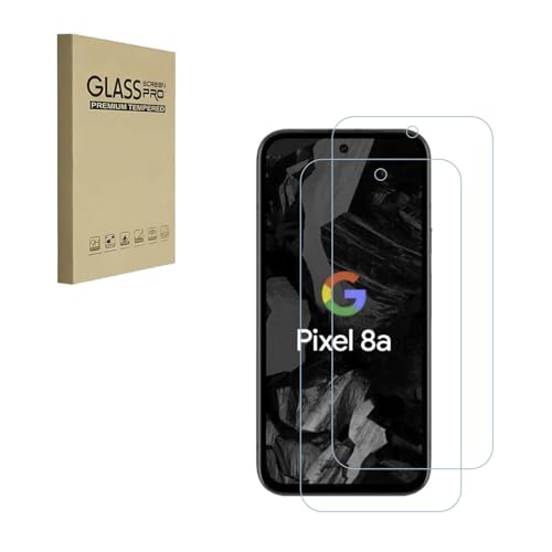 HYGMOCC Entwickelt für Google Pixel 8a / 8A Displayschutzfolie aus gehärtetem Glas, HD Clear, 9H Härte, Anti-Scratch, Case Friendly (2 Stück) von HYGMOCC