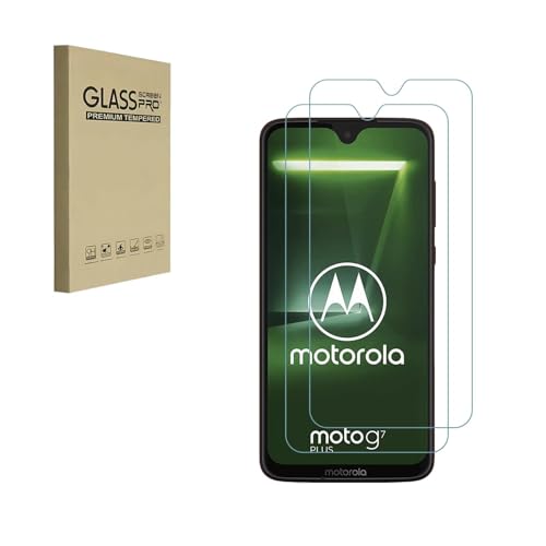 HYGMOCC Entwickelt für Motorola Moto G7 Plus Displayschutzfolie aus gehärtetem Glas HD Clear, 9H Härte, kratzfest, gehäusefreundlich (2 Stück) von HYGMOCC