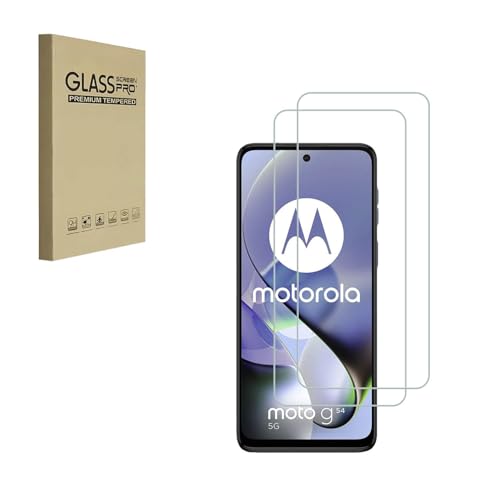 HYGMOCC Kompatibel mit Motorola Moto G54 Displayschutzfolie aus gehärtetem Glas, volle Abdeckung 9H kratzfest, HD klar, blasenfrei (2er-Pack) von HYGMOCC