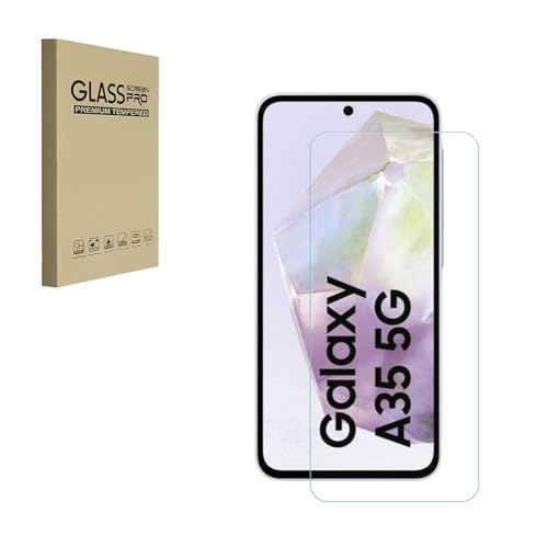 Kompatibel für Samsung Galaxy A35 Displayschutzfolie, gehärtetes Glas 9 Härte HD Anti Scratch Bubble-Free (1 Stück) von HYGMOCC