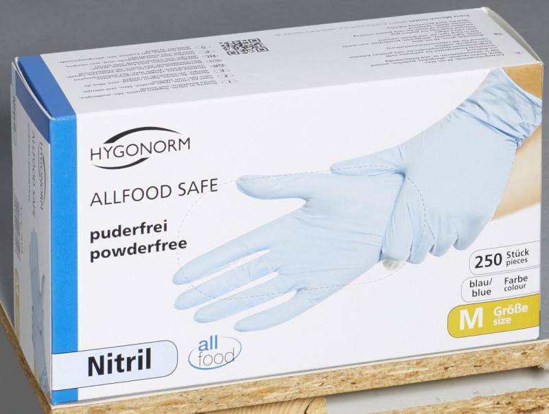 HYGONORM Einmalhandschuhe ALLFOOD SAFE M blau von HYGONORM
