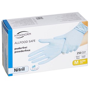 HYGONORM unisex Einmalhandschuhe ALLFOOD SAFE blau Größe M 250 St. von HYGONORM