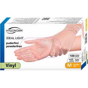 HYGONORM unisex Einmalhandschuhe IDEAL LIGHT weiß Größe M 100 St. von HYGONORM