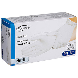 HYGONORM unisex Einmalhandschuhe SAFE FIT weiß Größe L, 200 St. von HYGONORM
