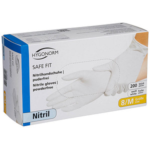 HYGONORM unisex Einmalhandschuhe SAFE FIT weiß Größe M, 200 St. von HYGONORM