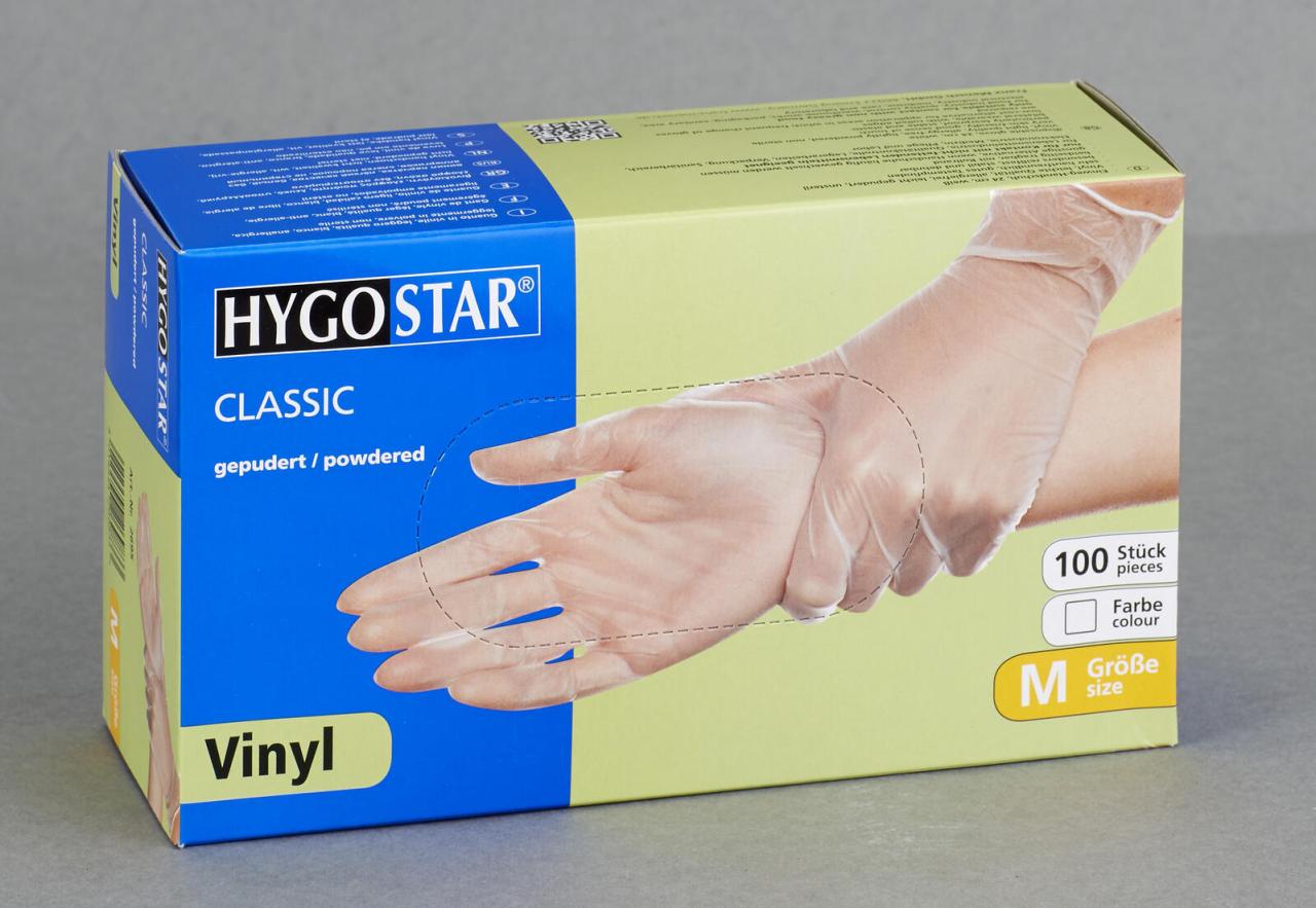 HYGOSTAR Einmalhandschuhe M weiß CLASSIC von HYGOSTAR