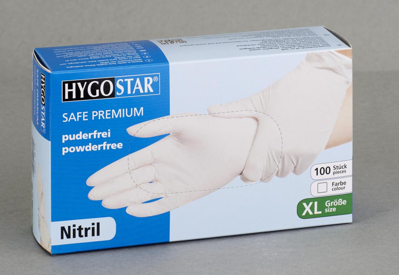HYGOSTAR Einmalhandschuhe XL weiß SAFE PREMIUM von HYGOSTAR