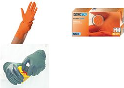 HYGOSTAR Nitril-Handschuh POWER GRIP, M, orange, puderfrei Länge: 240 mm, beidseitig tragbar, innenseitige - 1 Stück (270855) von HYGOSTAR