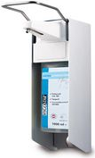 HYGOSTAR Wandspender, weiß, für 1.000 ml Flaschen Eurospender für Desinfektionsflaschen, aus Aluminium und - 1 Stück (88843) von HYGOSTAR